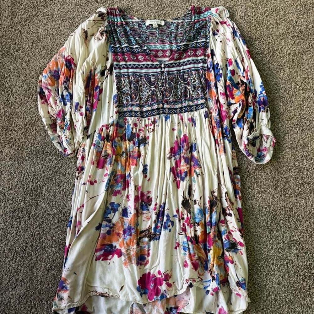 Umgee Floral Paisley Tunic Dress Size XL Boho Festival